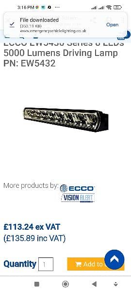 ECCO EW5430 Series 8 LEDs 5000 Lumens Driving Lamp car bar light 1