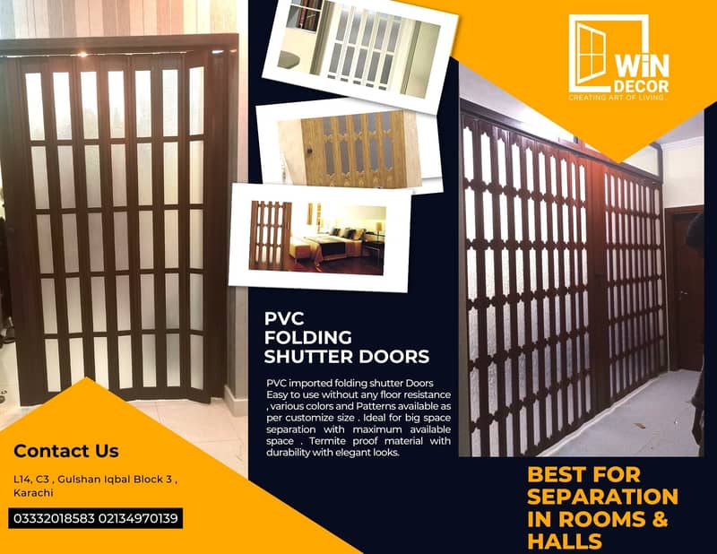 Stylish Shutter Separation partition PVC Folding Door 2