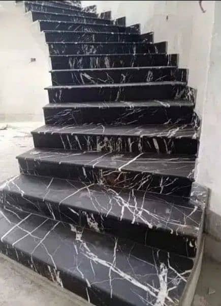 marble/granite stairs, kitchen top 1