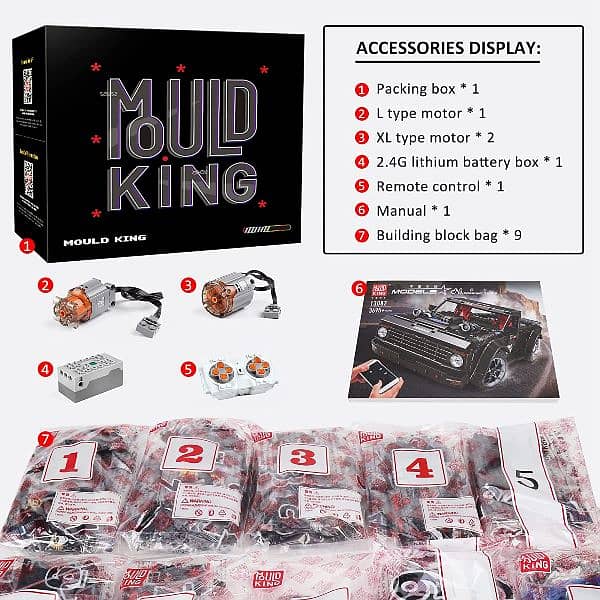 Mould King 13082 Technolgy Sports Car Building Blocks for Mustang f150 9