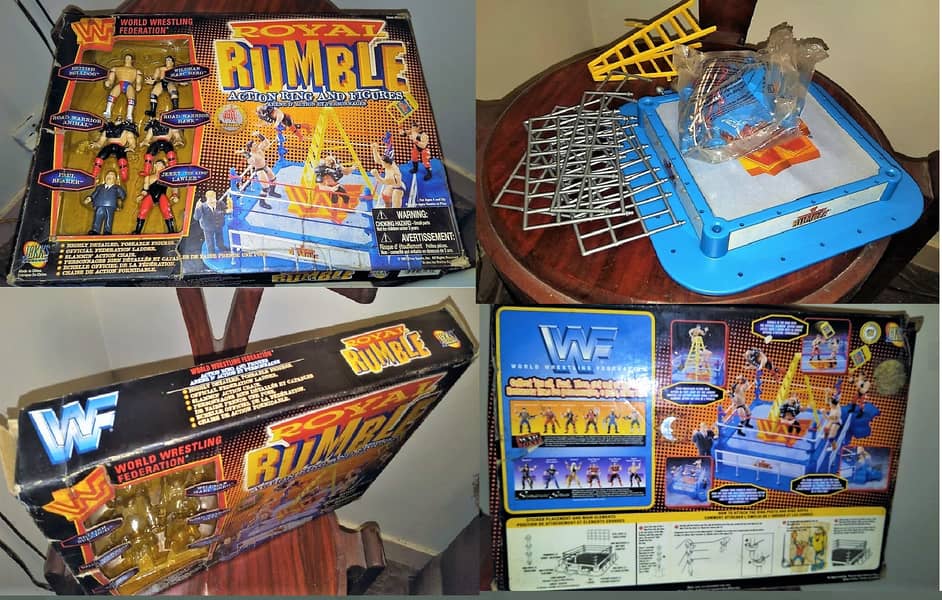Rare Old 1997 WWF Royal Rumble Ring & Action Figure PlaySet 5