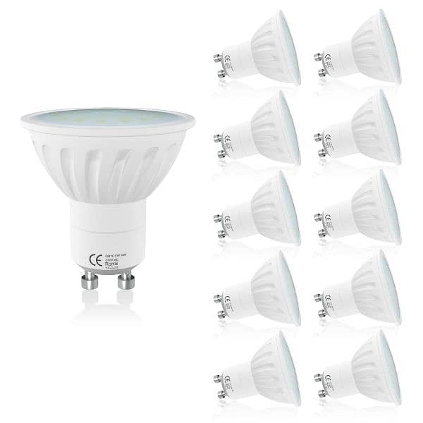 10Pack, LAMPAOUS GU10 LED Cool White Halogen Bulbs Soft light Durable 1