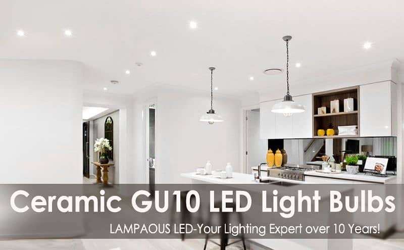 10Pack, LAMPAOUS GU10 LED Cool White Halogen Bulbs Soft light Durable 16
