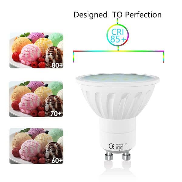 10Pack, LAMPAOUS GU10 LED Cool White Halogen Bulbs Soft light Durable 5