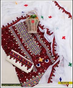 unstitched Ajrak suit for sale. only home delivery