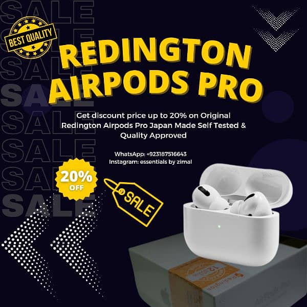 Imported Redington ANC Airpods Pro - Saudi Arabia Approved UHD Audio 0