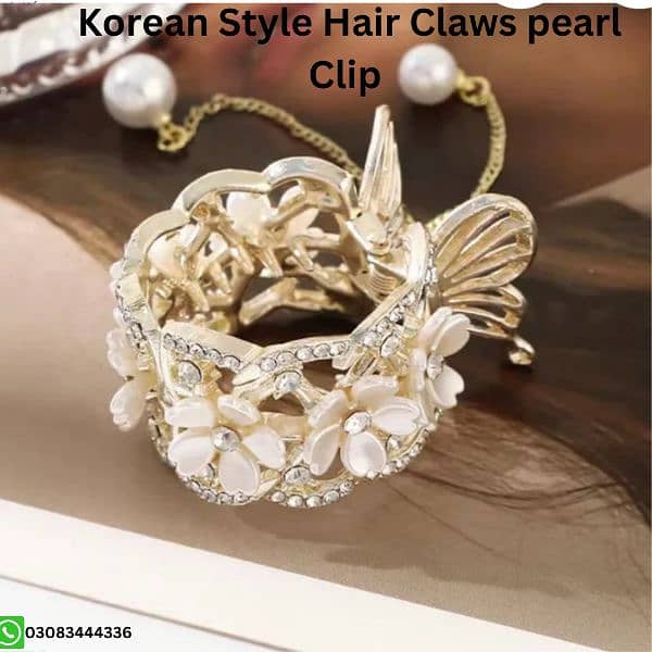 Korean Style Hair Claws Pearl Clip/ rhinestone clip 1