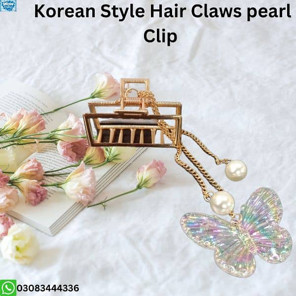 Korean Style Hair Claws Pearl Clip/ rhinestone clip 2