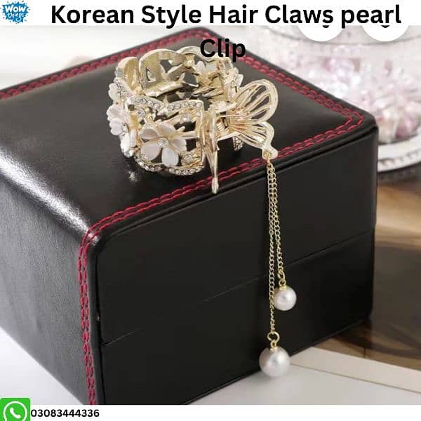 Korean Style Hair Claws Pearl Clip/ rhinestone clip 4