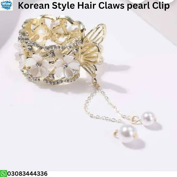 Korean Style Hair Claws Pearl Clip/ rhinestone clip 7