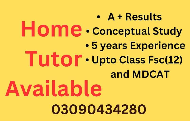 Experience home tutor with A+results available 0