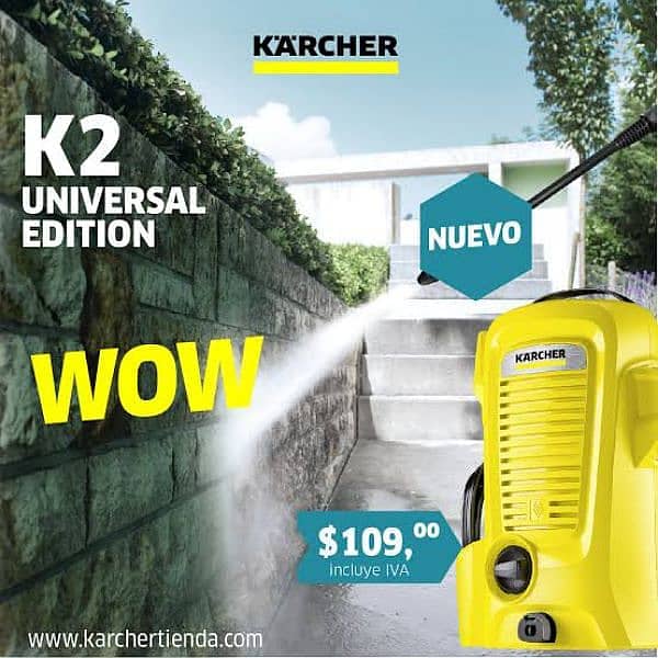 Universal KARCHER K2 High Pressure Car Washer - 110 Bar - 1600 Psi 8
