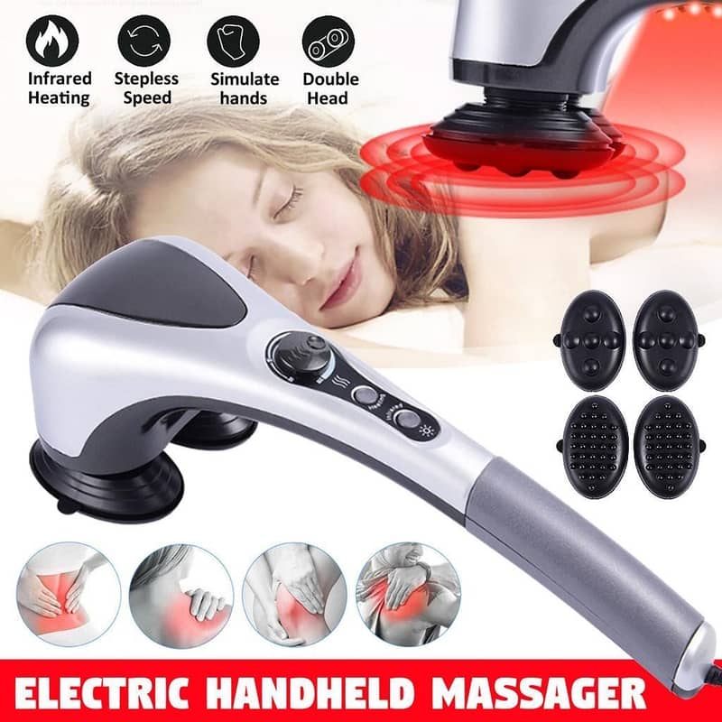 Original Twin Heads Infrared Heating Vibrating Massager Machine 5