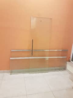 washroom glass cabinets ,bath tub glass  2walls and 1 glass door