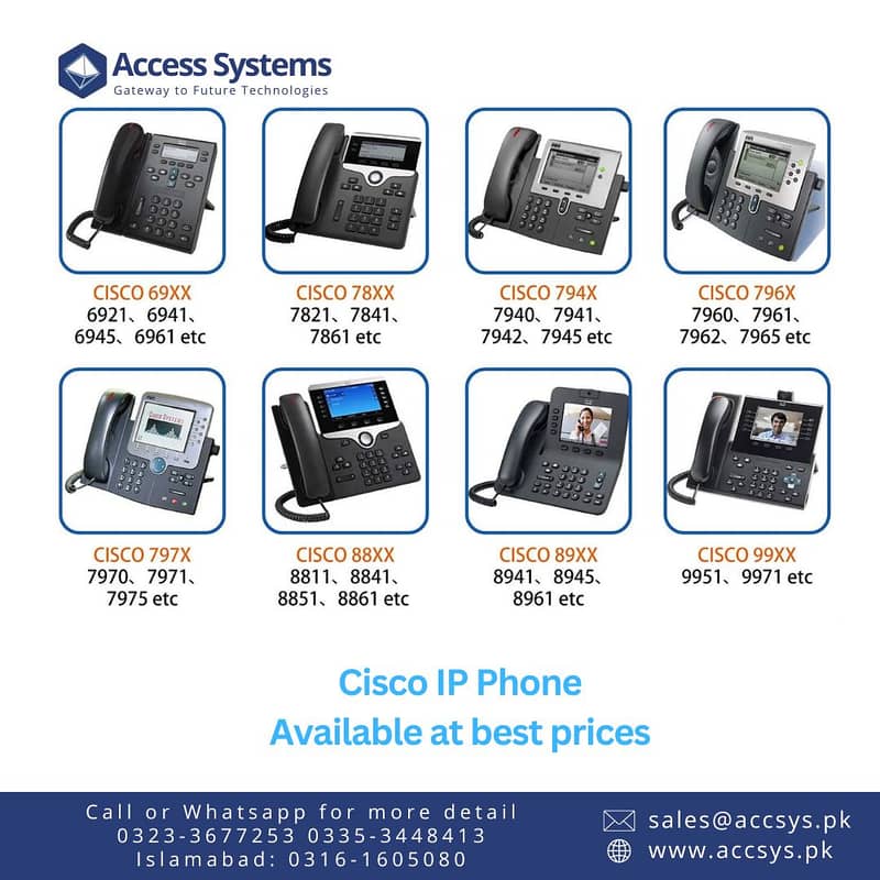 Cisco IP Phone 7940 |7965 |8841 |7821 Polycom VVX500 | VVX410 | VVX310 0