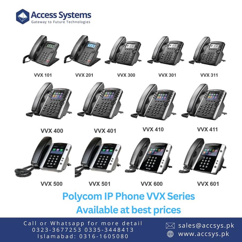 Cisco IP Phone 7940 |7965 |8841 |7821 Polycom VVX500 | VVX410 | VVX310 4