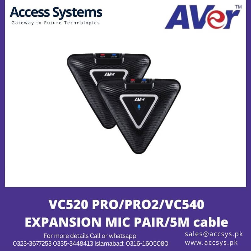 Aver VC520 Pro 2 Expansion Mics Microphone Pair Logitech Group Rally 3
