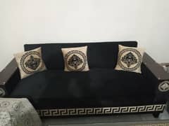 Black velwat Sofa (5 Seater)