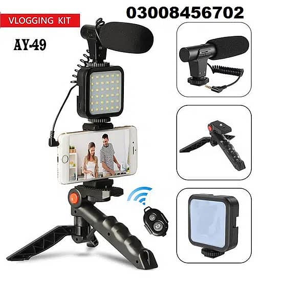 Vlogging kit video mobile and Wireless Mic Availa 0