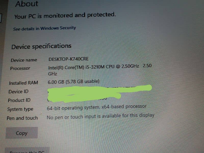 LAPTOP Acer Corei5 (3rd Gen) 6 GB Ram 128 GB SSD 3