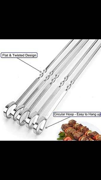 Name: BBQ  Skewer-01
Material: Stainless Steel
Size: 14 Inches Long 4