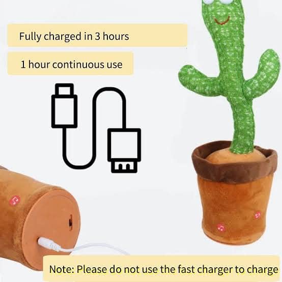 Rechargeable Dancing Cactus Talking Toy's, Wriggle Singing Cactus 3
