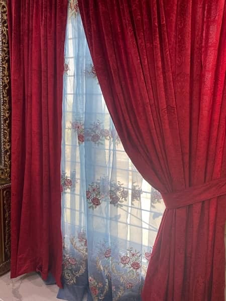 Curtains 4 sale ( double curtains pure organza n self velvet ) 4