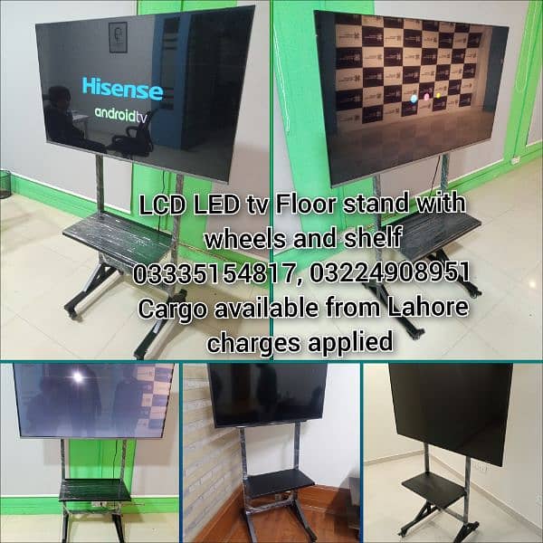 LCD LED tv Floor stand with wheel For office home institute media expo 1