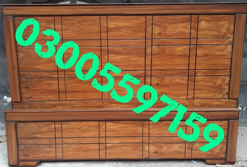 Kingsize double bed solid wood single set furniture home hostel dining 0