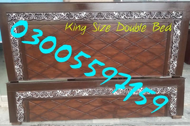 Kingsize double bed solid wood single set furniture home hostel dining 3