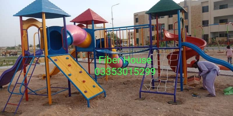 Playground equipment | Garden Metal swing jhola | Slides| Seesaw 1
