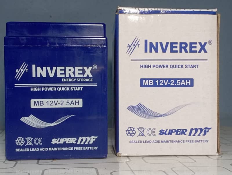 INVEREX Super MF - 12V 2.5AH - 12 Volt 2.5 AMPARE - Dry Battery for Bi 3