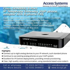 cisco Linksys SPA-8000 FXS Gateway for 8 port IP Analog Phone device