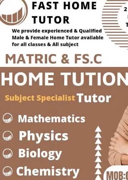 home tutor for inter or matric  girls and boys 0