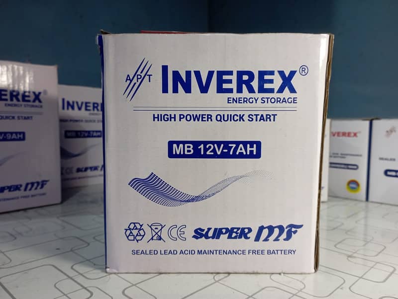 INVEREX Super MF - 12V 7AH - 12 Volt 7 AMPARE - Dry Battery for Bikes 3
