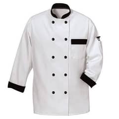 chef coat with chef cap and full apron