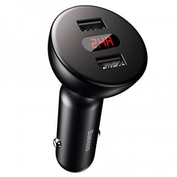 Baseus Shake Head Digital Display Quick Car Charger 4.8A 360deg rotate 1