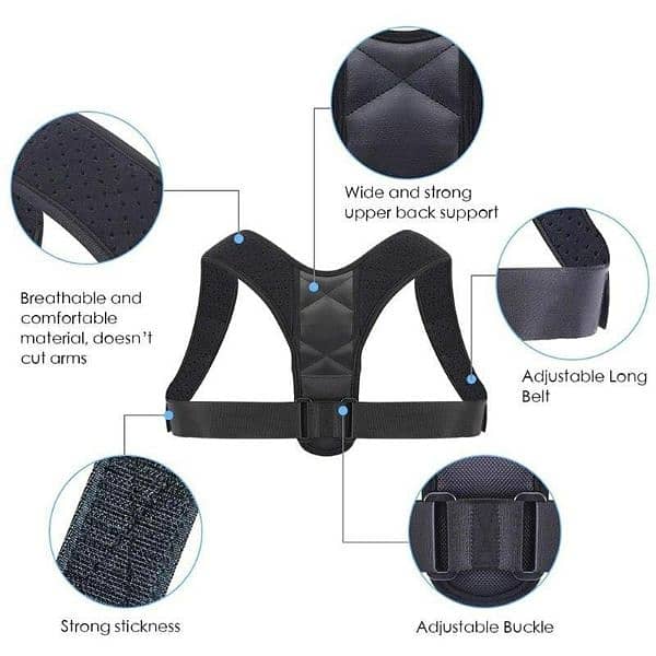 Posture Corrector Adjustable Back Shoulder Support Correction Belt 4