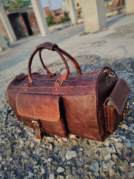 Original Leather Traveler Bag | Duffel Leather shoulder Bag Big size 1