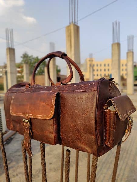 Original Leather Traveler Bag | Duffel Leather shoulder Bag Big size 3