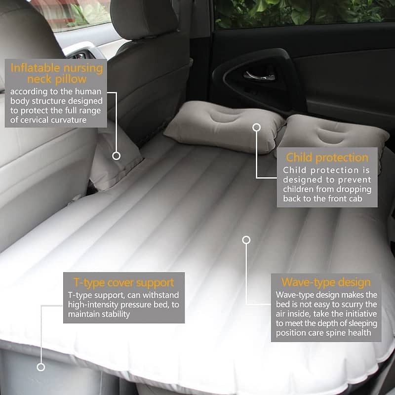 Car Inflatable Mattress with Pump, Portable SUV Air Bed 03020062817 5