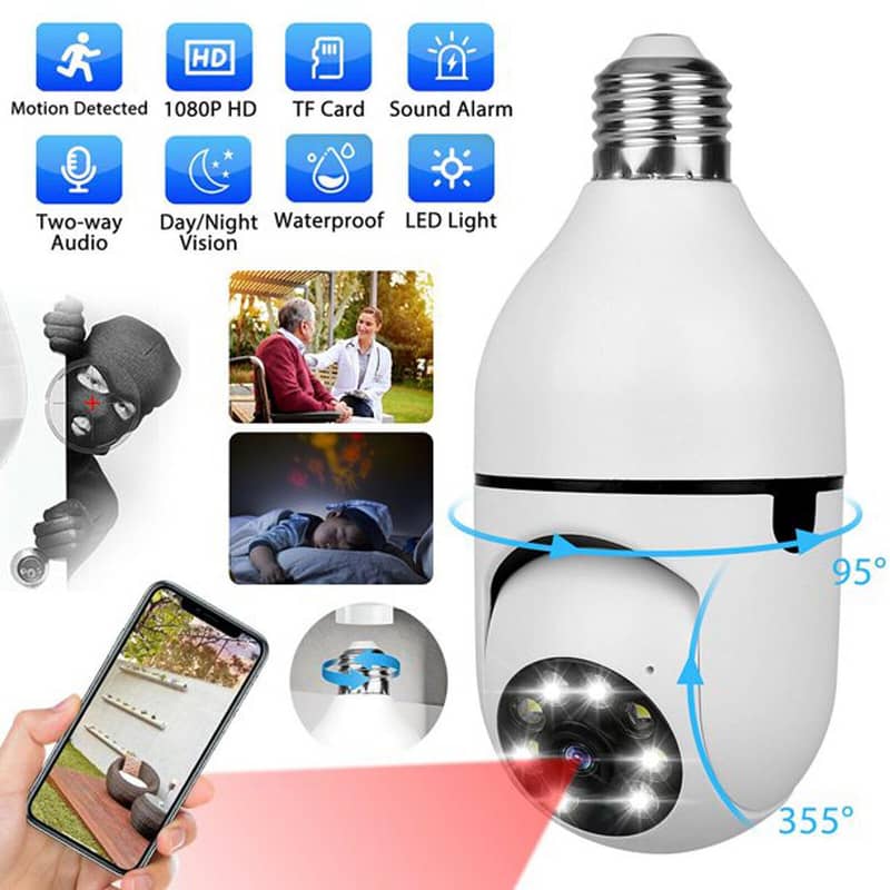 V380 Bulb WIFI 1080P HD Resolution IP Security Camera 03020062817 0