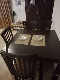 Wood dinning table with 4 chairs