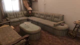 L shape sofa set with center table 0
