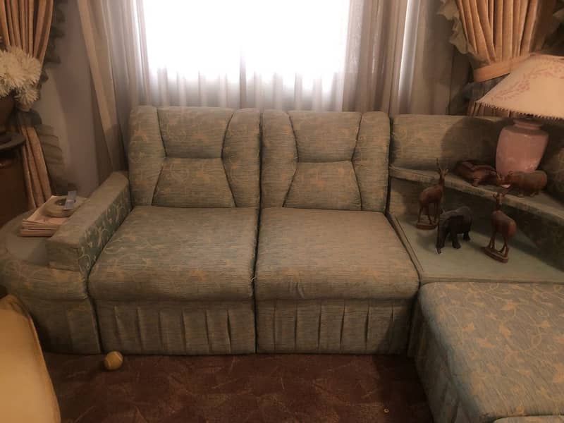 L shape sofa set with center table 2