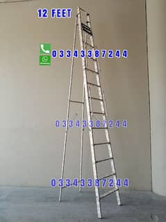 IRON FOLDABLE LADDER 12 FEET  BEST FOR GYM CLEAN AND OUTDOOR 0