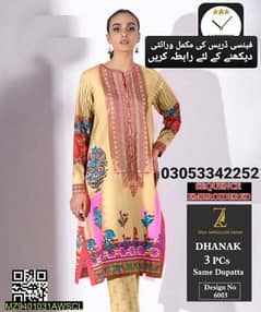 Dhanak Brand Embroidered Dresses 3pc:.