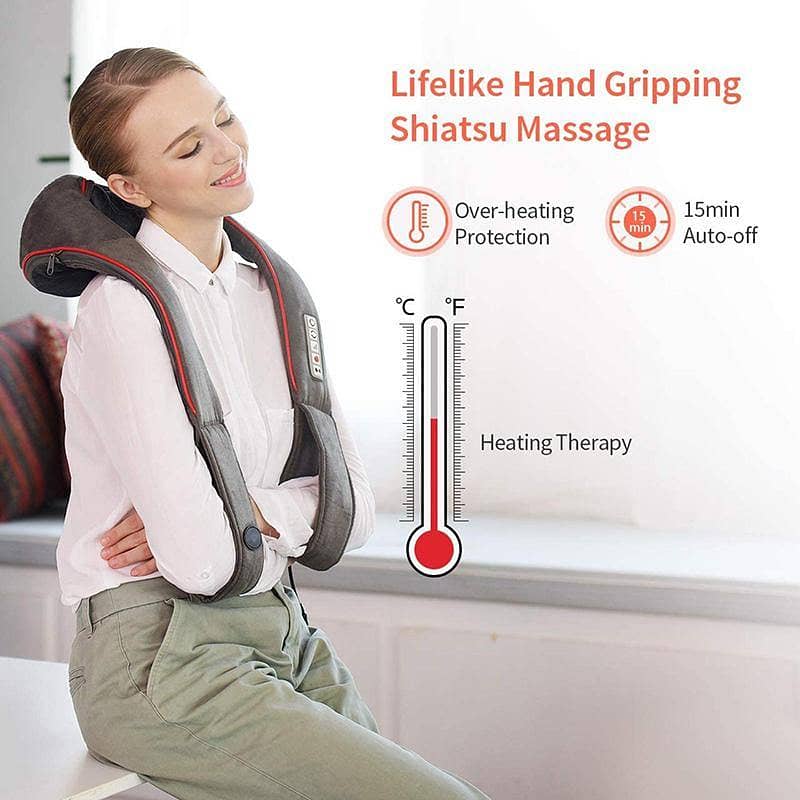 Atmoko Shiatus Neck & Shoulder Massager With Heat - HP092A - NEW 1