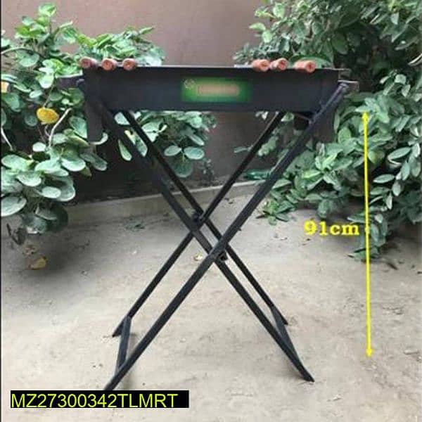 Iron Black BBQ Sigri With Stand 2