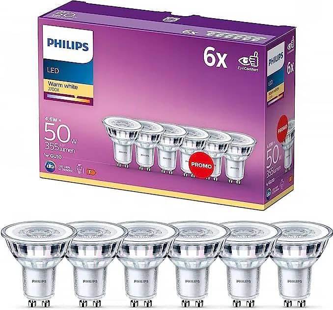 Philips LEDclassic Light Bulb, Replaces 50 W Pack of 6 ag99 c49 0